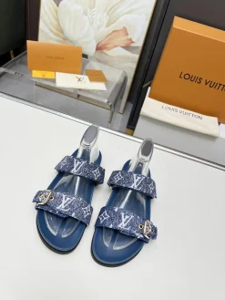 Alternative view of LV Slides Jacquard Lambskin Blue-White EU35-44 A80202609111233