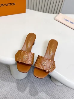 LV Slides Leather Brown-Gold A60202609111116