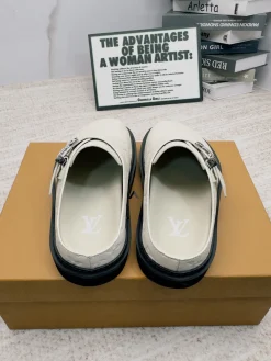 Alternative view of LV Slides Leather Fabric White-Black EU35-46 B10202609111696