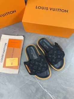 Alternative view of LV Slides Technical Fabric Black-Tan EU35-45 A60202609111228