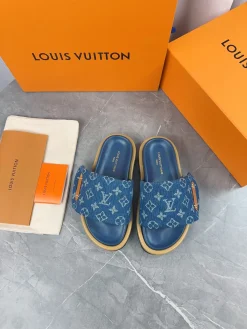 LV Slides Technical Fabric Blue-Tan EU35-45 A60202609111229