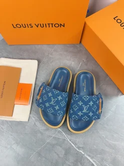 Alternative view of LV Slides Technical Fabric Blue-Tan EU35-45 A60202609111229