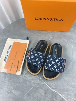 LV Slides Technical Fabric Blue-Tan EU35-45 A60202609111230