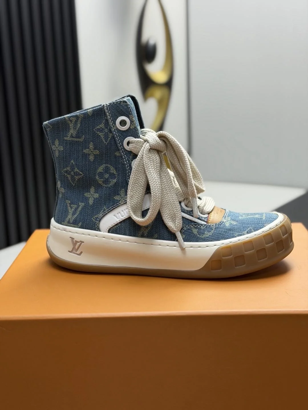 LV Sneakers Calf Leather Blue-Beige EU35-46 C30202609111358