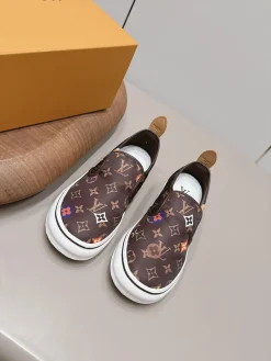 LV Sneakers Fabric Leather Brown-White EU39-44 B60202609111519
