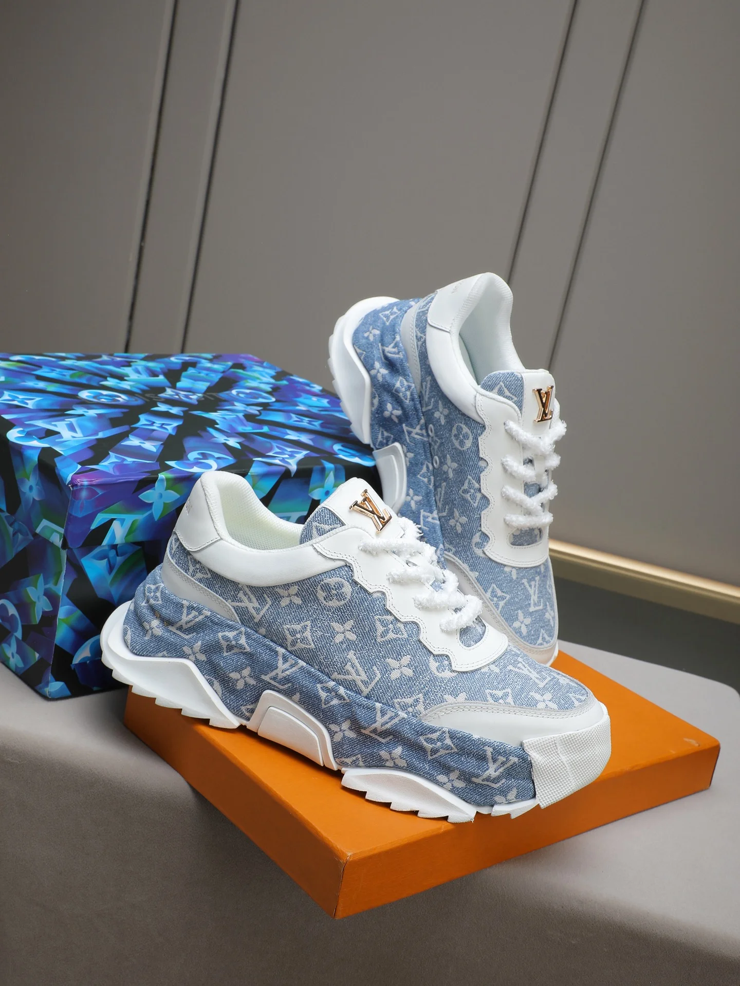 LV Sneakers Leather Blue-White EU39-44 B90202609110726 - Image 4