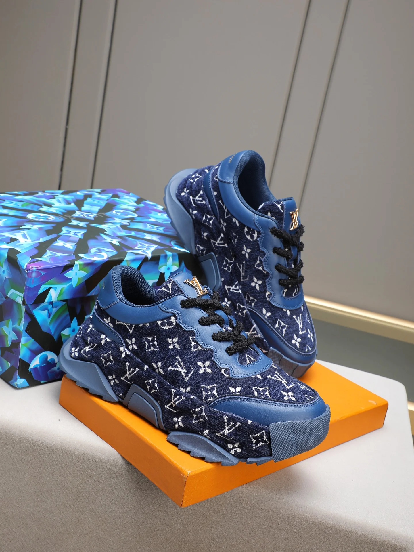 LV Sneakers Leather Blue-White EU39-44 B90202609110728 - Image 4