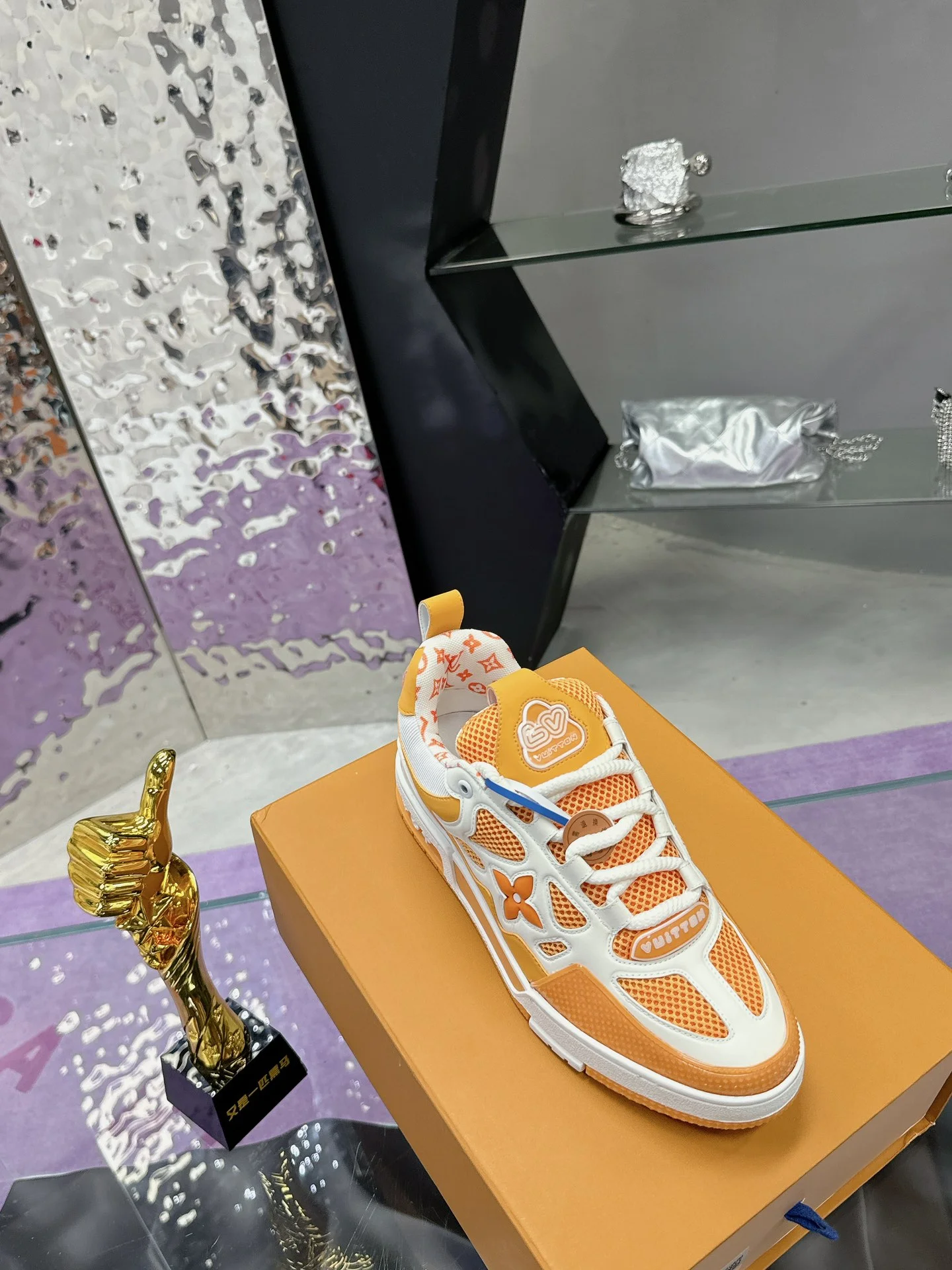 LV Sneakers Leather Mesh Orange-White EU35-44 C00202609111652 - Image 6