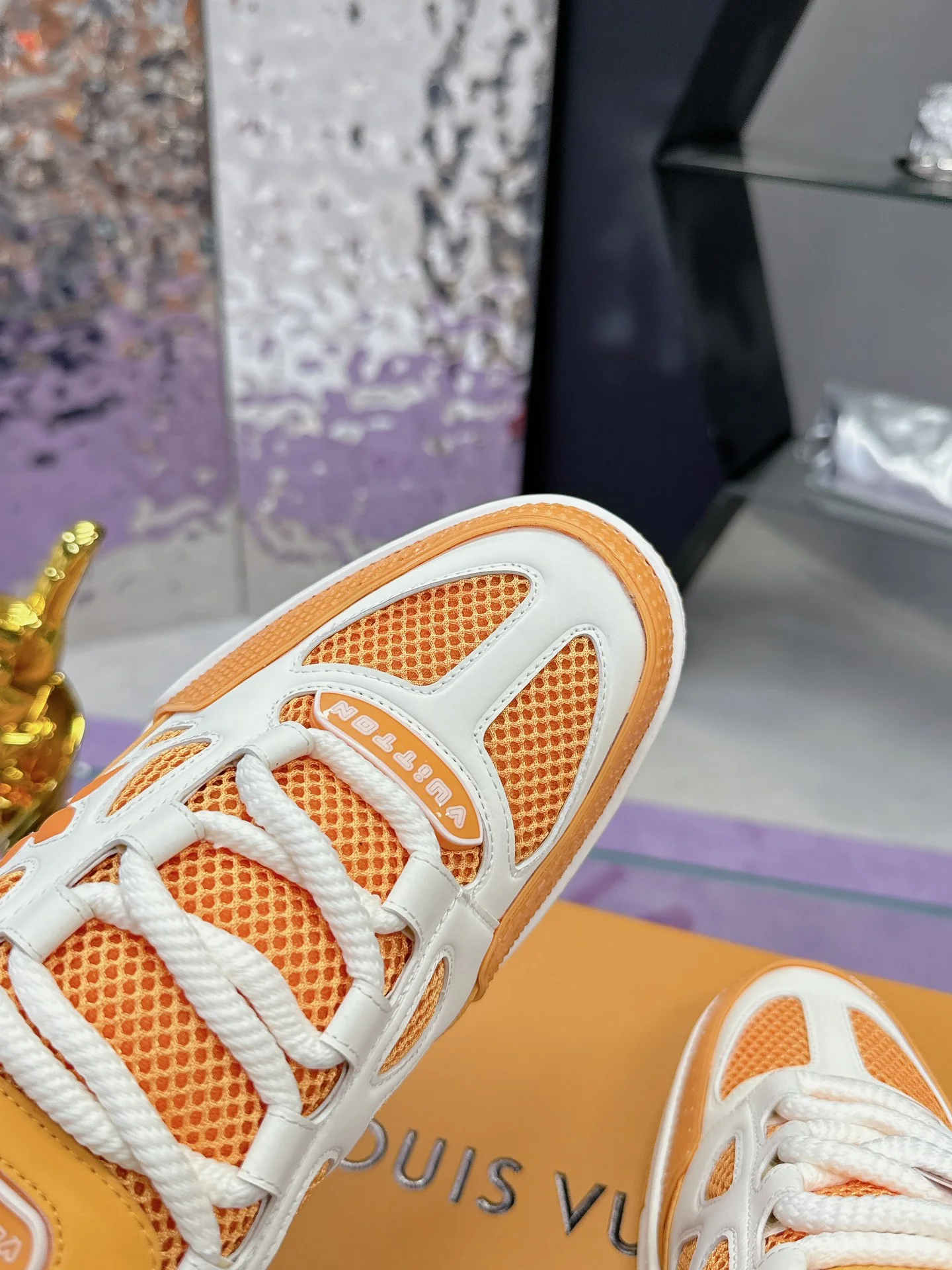 LV Sneakers Leather Mesh Orange-White EU35-44 C00202609111652 - Image 7