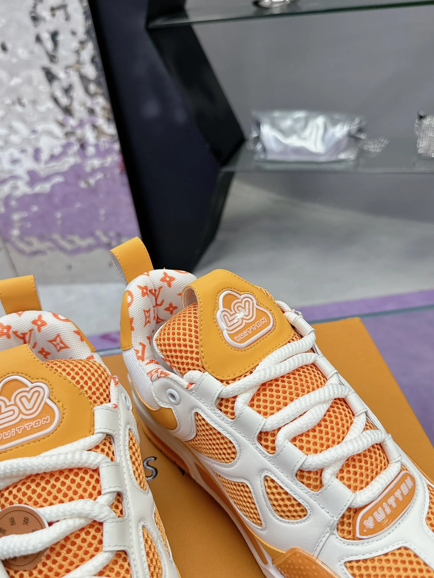 LV Sneakers Leather Mesh Orange-White EU35-44 C00202609111652 - Image 8