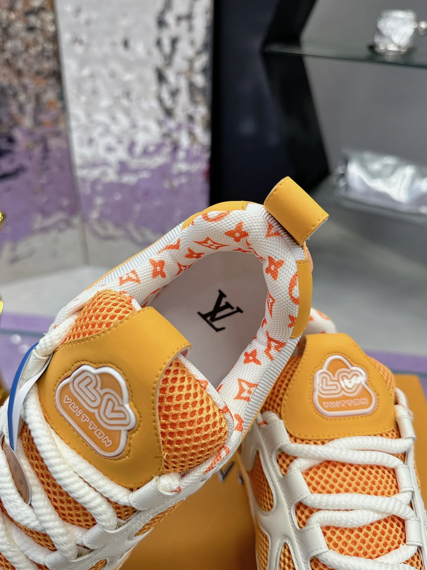 LV Sneakers Leather Mesh Orange-White EU35-44 C00202609111652 - Image 9