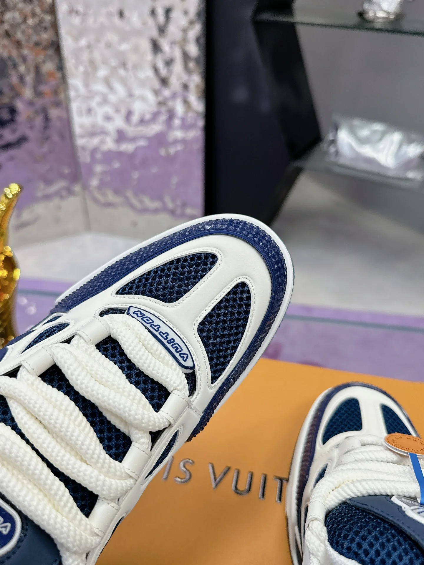 LV Sneakers Leather Mesh White-Blue EU35-44 C00202609111655 - Image 9