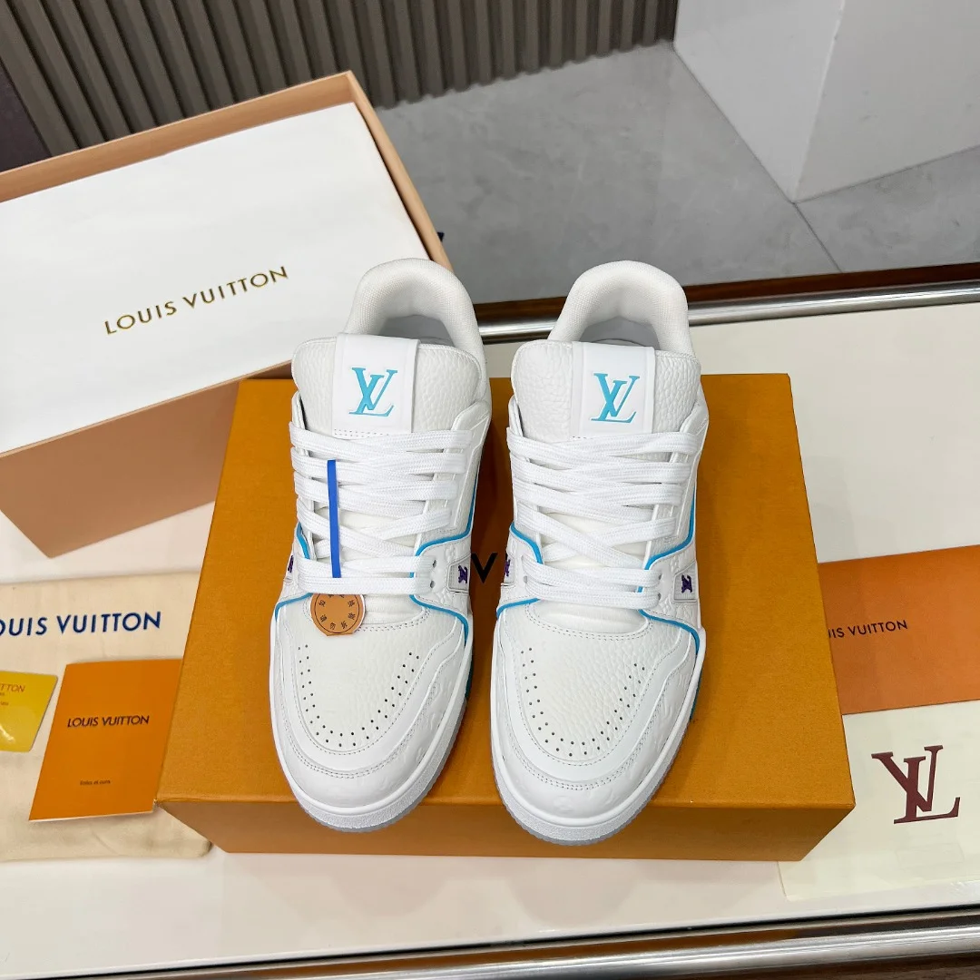 LV Sneakers Leather White-Blue EU35-45 C00202609111676 - Image 2