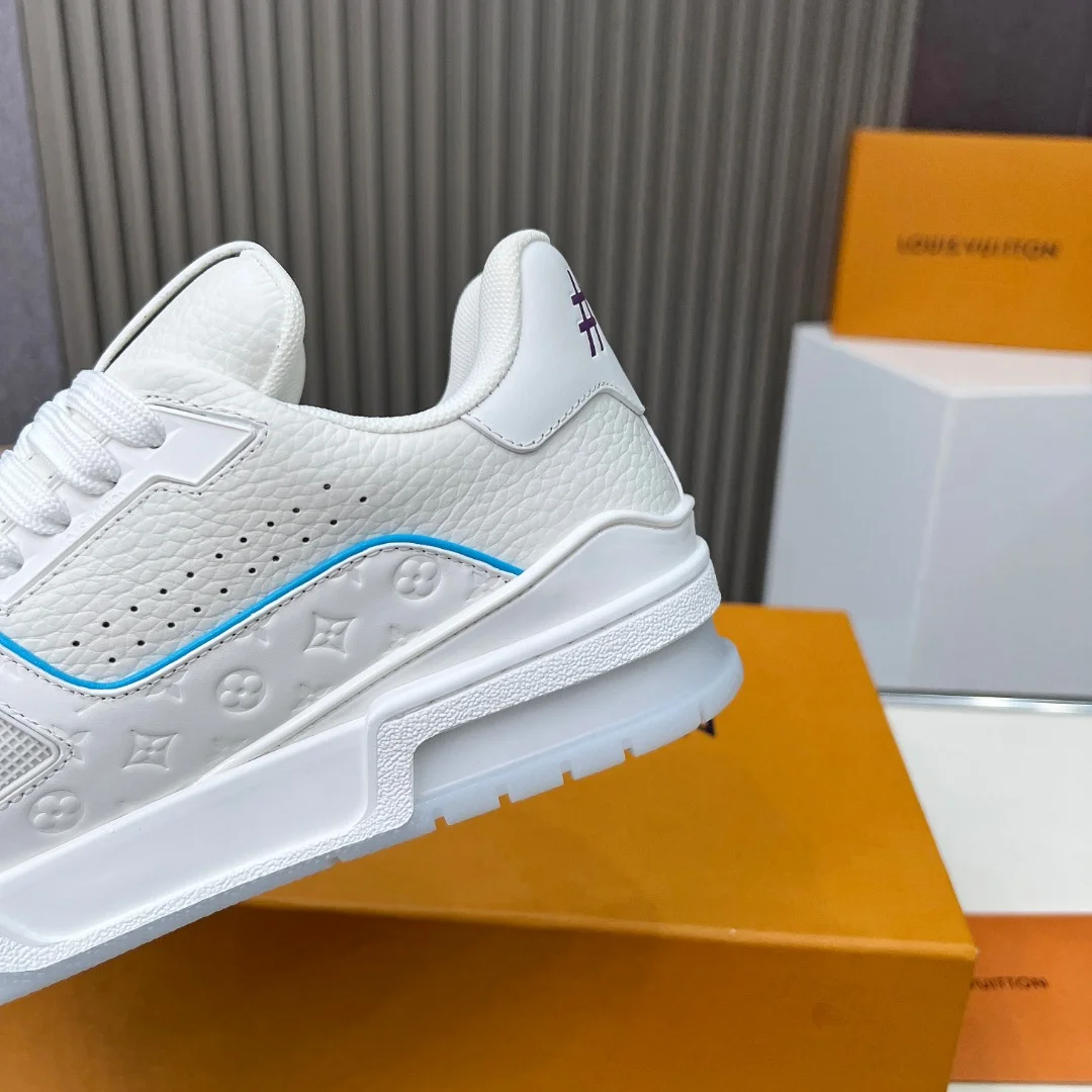 LV Sneakers Leather White-Blue EU35-45 C00202609111676 - Image 3