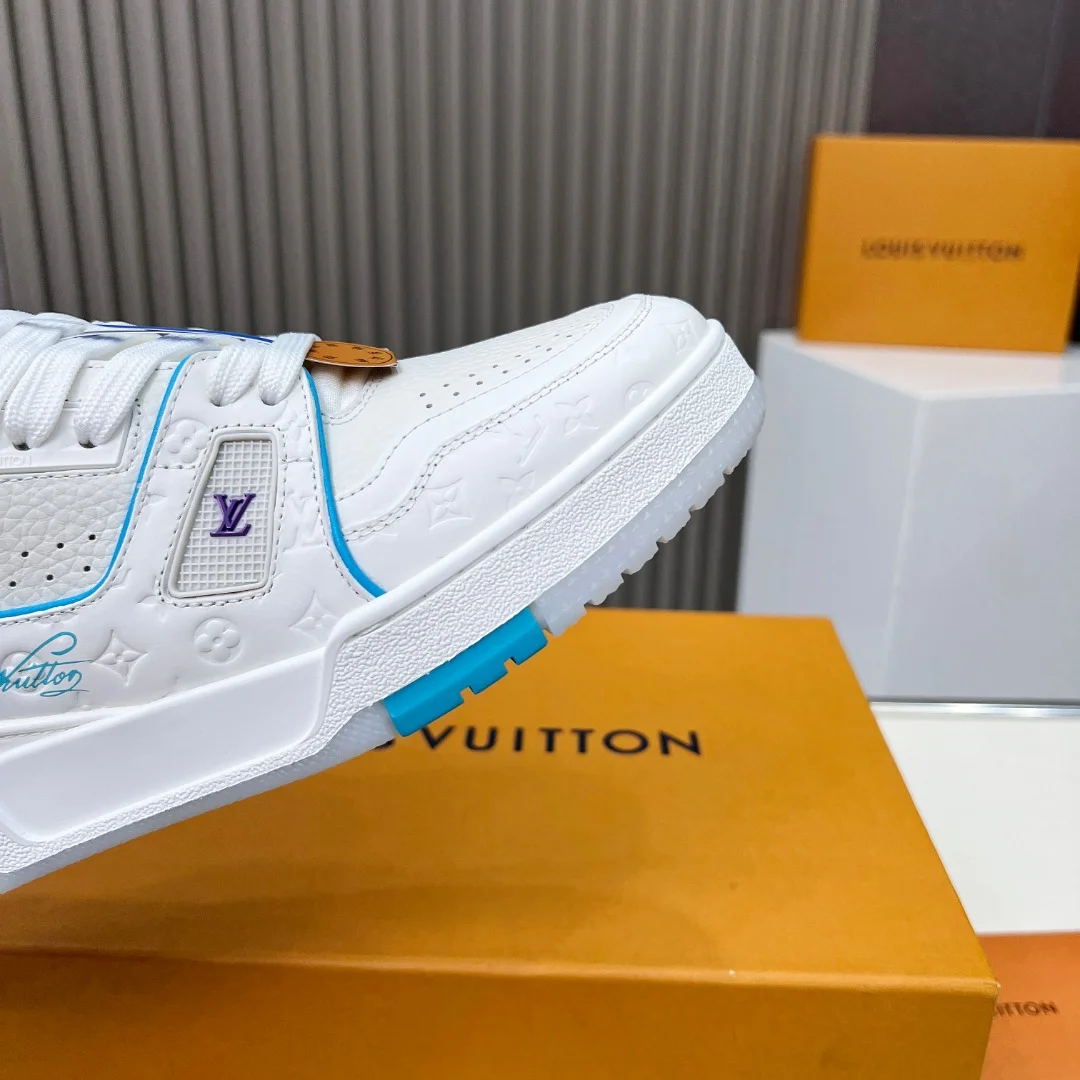 LV Sneakers Leather White-Blue EU35-45 C00202609111676 - Image 5