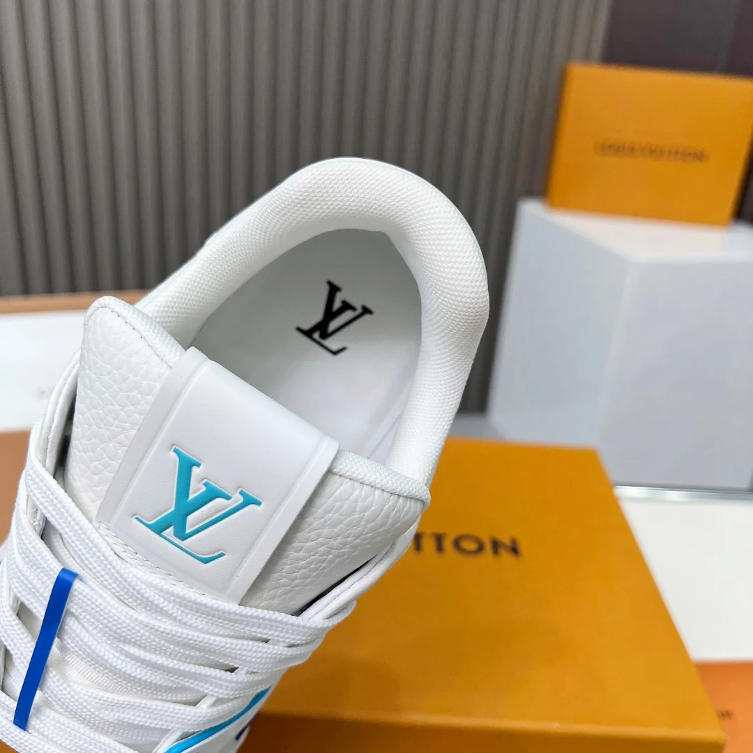 LV Sneakers Leather White-Blue EU35-45 C00202609111676 - Image 9