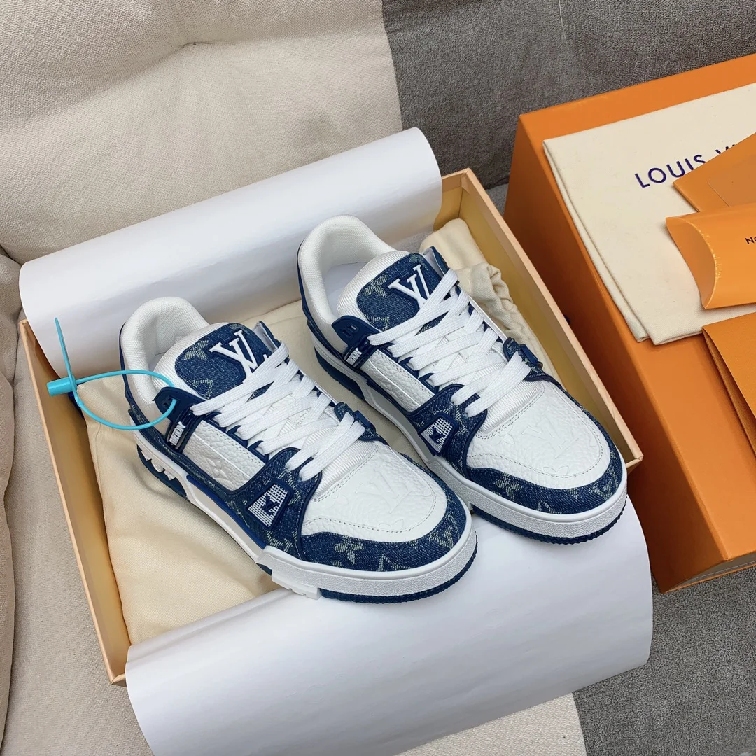 LV Sneakers Leather White-Blue EU35-46 B80202609111585