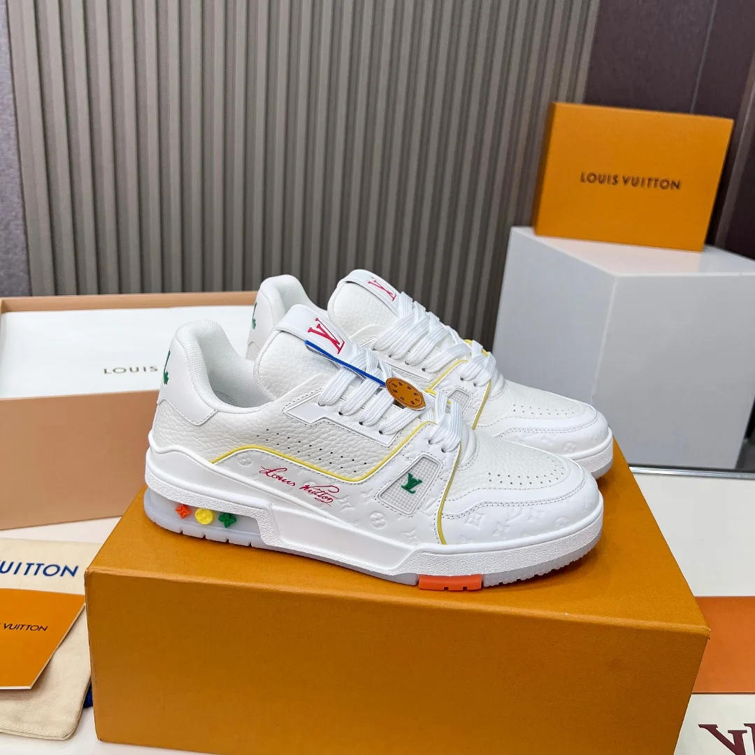 LV Sneakers Leather White-Orange EU35-45 C00202609111678 - Image 4