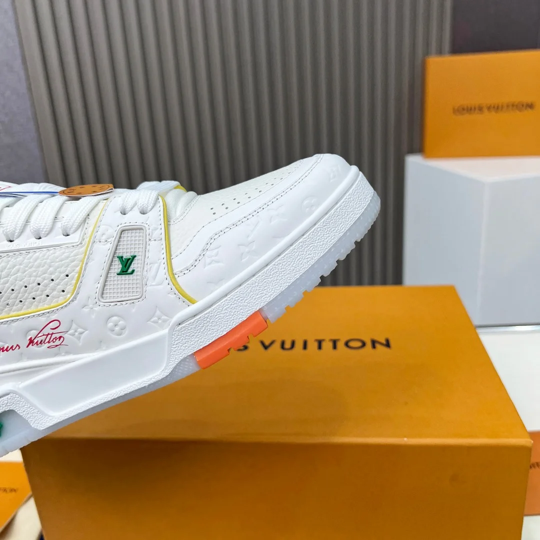 LV Sneakers Leather White-Orange EU35-45 C00202609111678 - Image 5