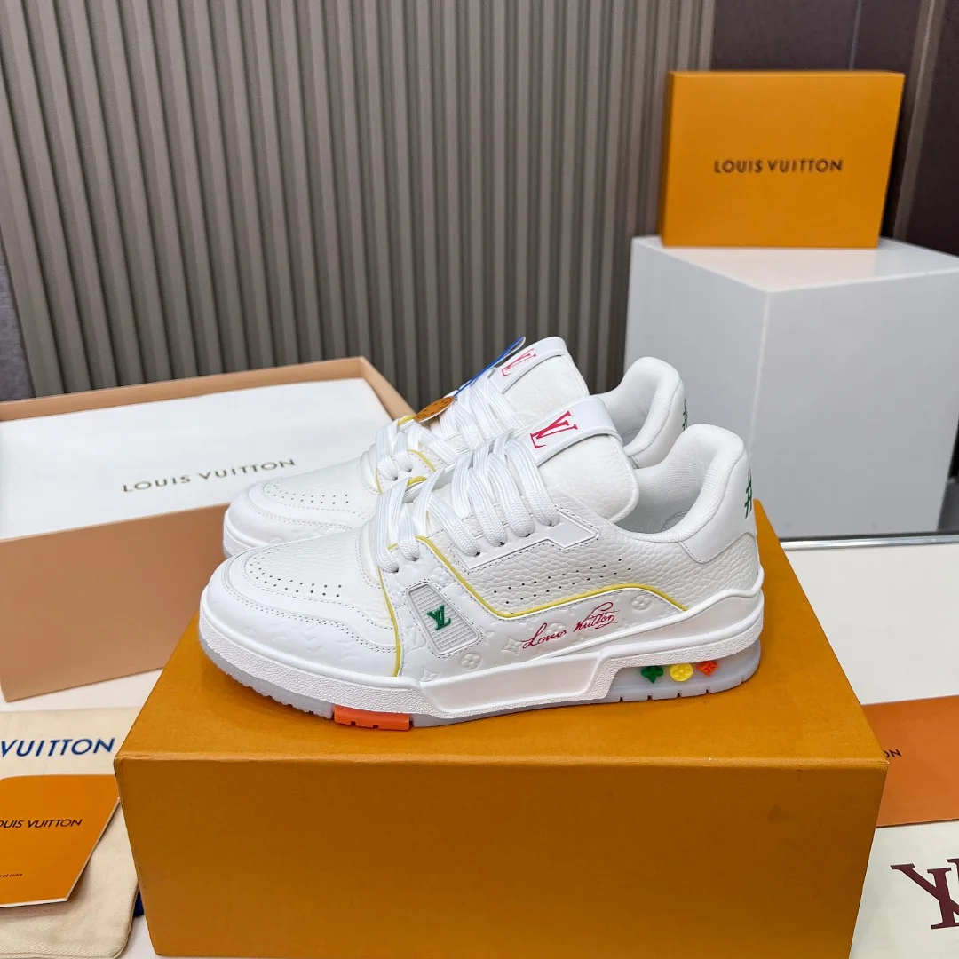 LV Sneakers Leather White-Orange EU35-45 C00202609111678 - Image 7