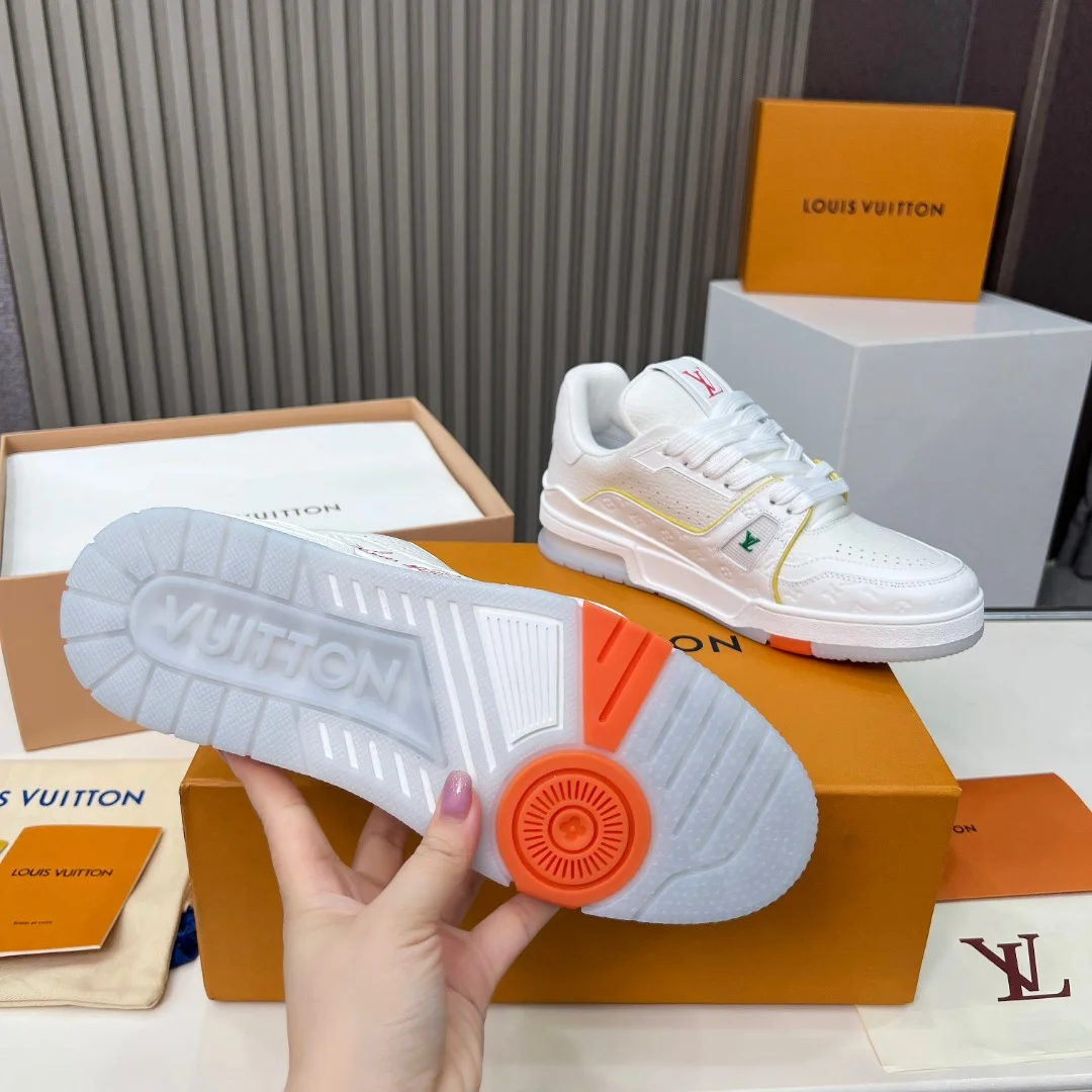 LV Sneakers Leather White-Orange EU35-45 C00202609111678 - Image 8