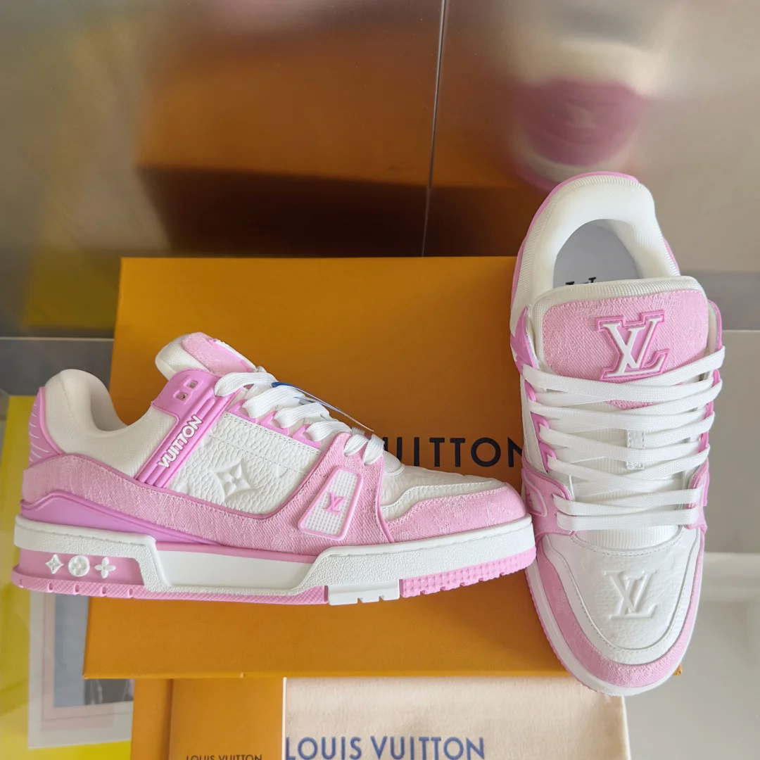 LV Sneakers Leather White-Pink EU35-46 B80202609111582 - Image 2