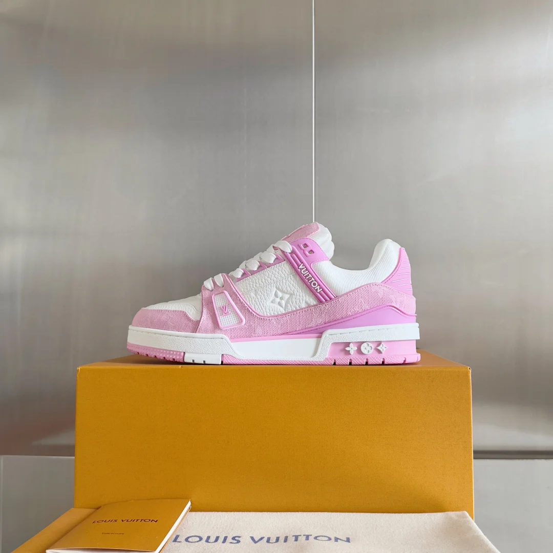 LV Sneakers Leather White-Pink EU35-46 B80202609111582 - Image 5