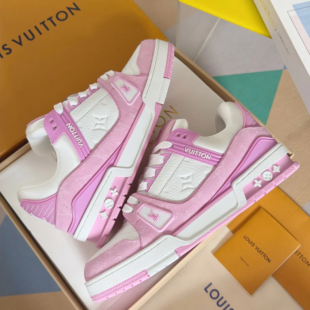 LV Sneakers Leather White-Pink EU35-46 B80202609111582 - Image 6