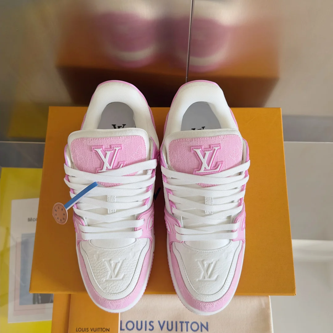 LV Sneakers Leather White-Pink EU35-46 B80202609111582 - Image 7