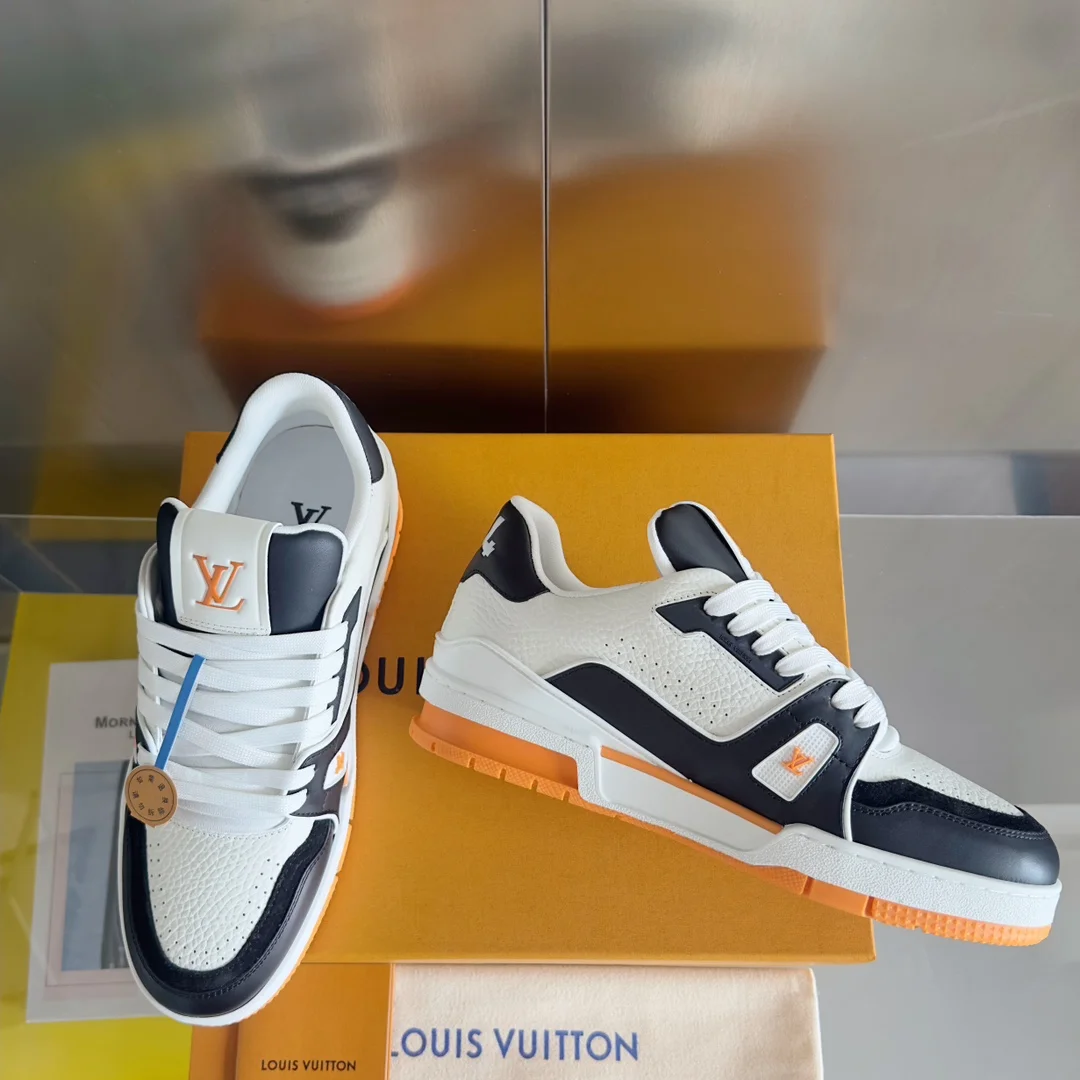 LV Sneakers Mesh Rubber White-Black-Orange EU34-44 C00202609111617 - Image 3