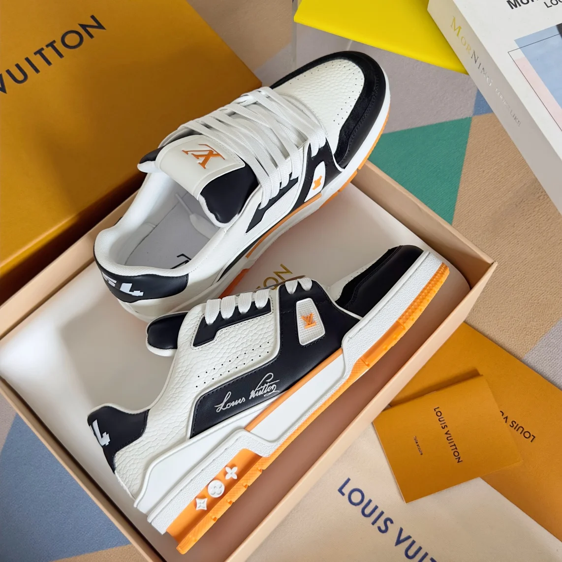 LV Sneakers Mesh Rubber White-Black-Orange EU34-44 C00202609111617 - Image 4