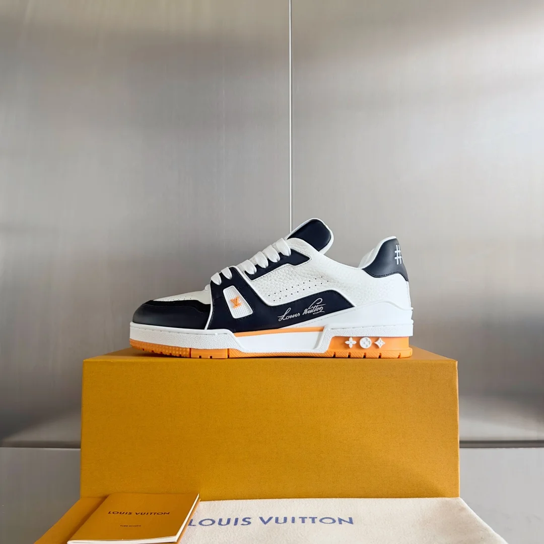 LV Sneakers Mesh Rubber White-Black-Orange EU34-44 C00202609111617 - Image 5
