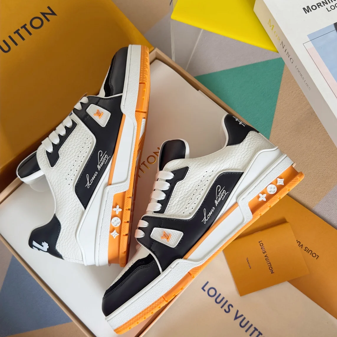 LV Sneakers Mesh Rubber White-Black-Orange EU34-44 C00202609111617 - Image 6
