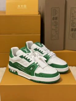 LV Sneakers White-Green C00202609111598