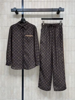 LV Suits Linen Blend Brown-Gold S-M-L B35202609062493
