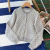 LV Sweaters Jacquard Knit Grey-White S-M-L D25202609060033