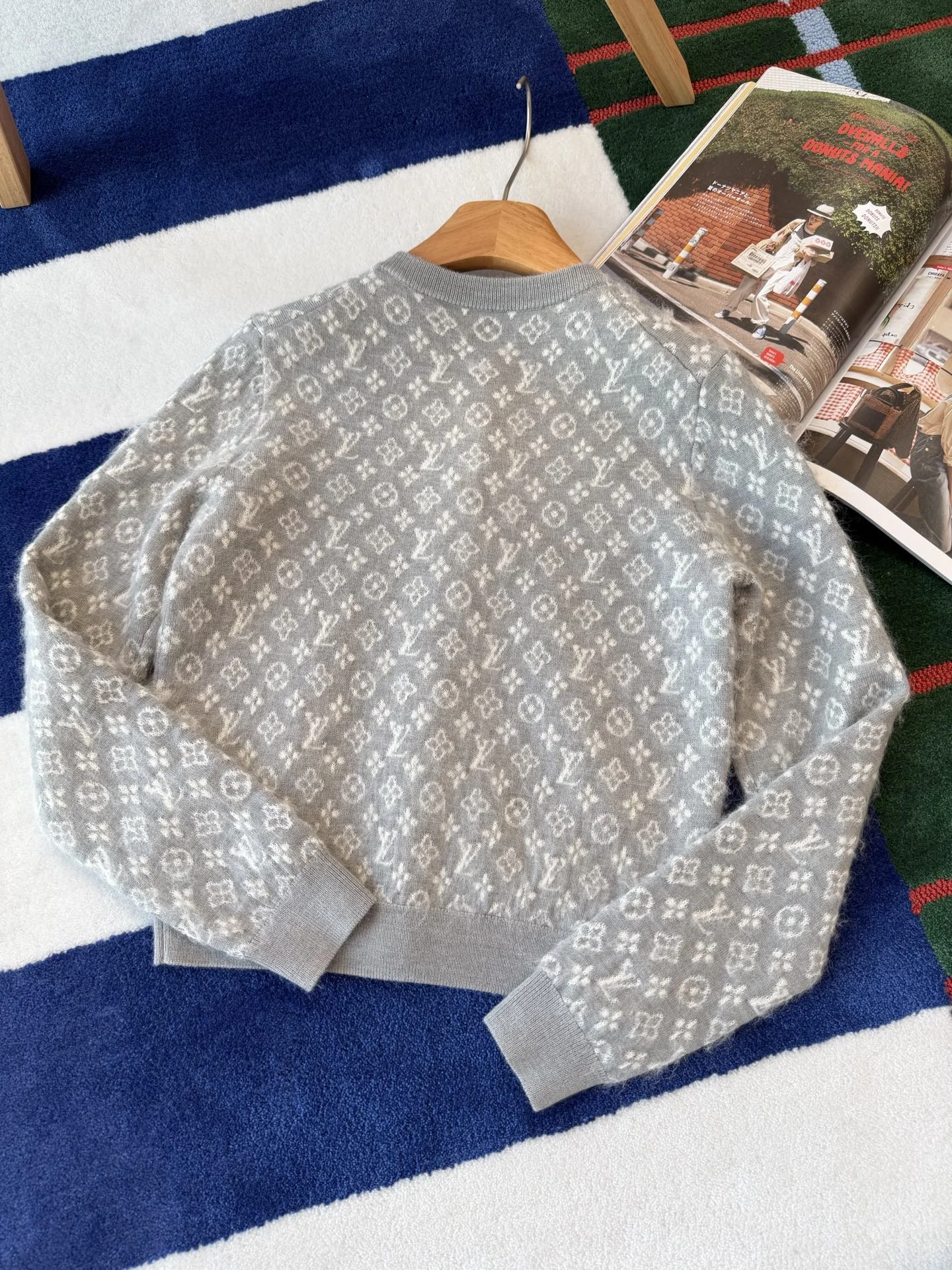 LV Sweaters Jacquard Knit Grey-White S-M-L D25202609060033 - Image 6
