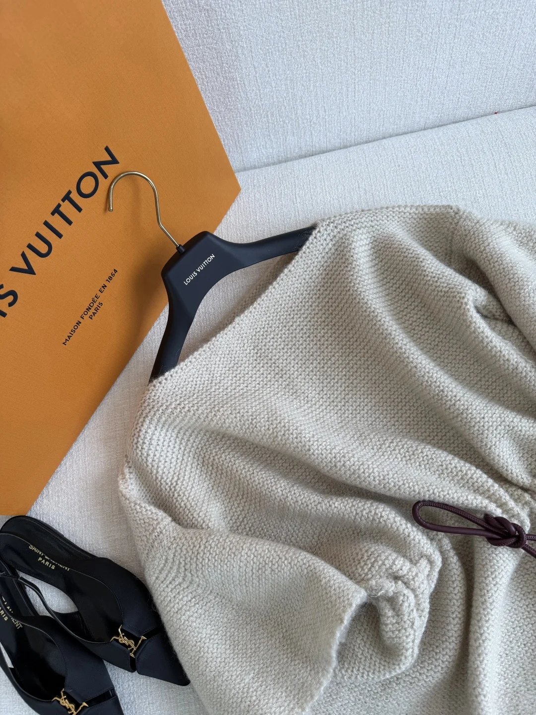 LV Sweaters Mohair Beige-Burgundy S-L C45202609061986 - Image 2