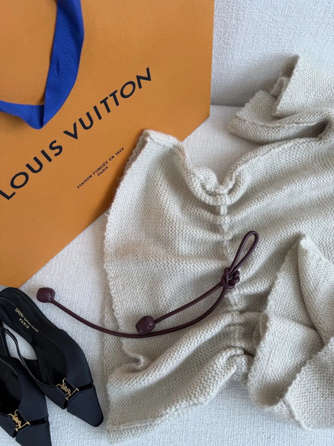 LV Sweaters Mohair Beige-Burgundy S-L C45202609061986 - Image 5