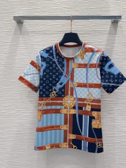 Alternative view of LV T-shirts Blue-Gold S-L B65202609063572