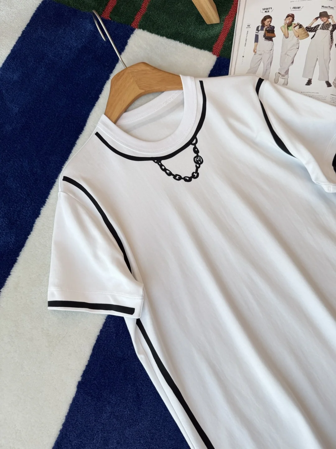 LV T-shirts Cotton White-Black S-M-L B15202609061008 - Image 11