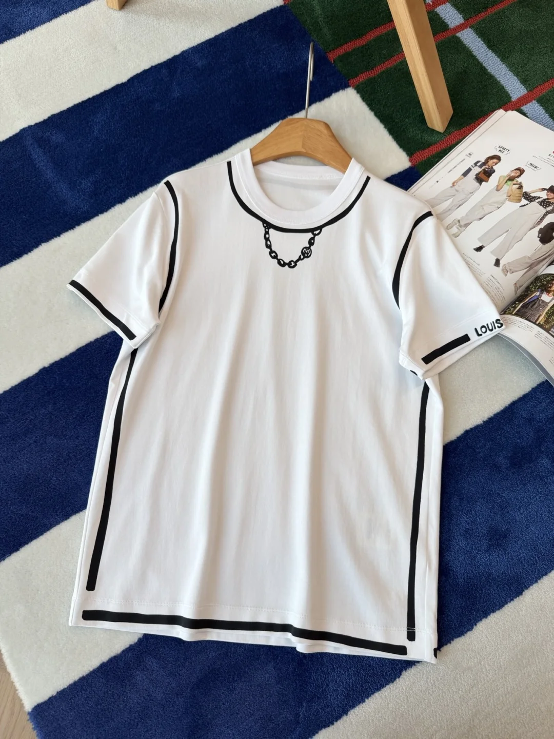LV T-shirts Cotton White-Black S-M-L B15202609061008 - Image 2