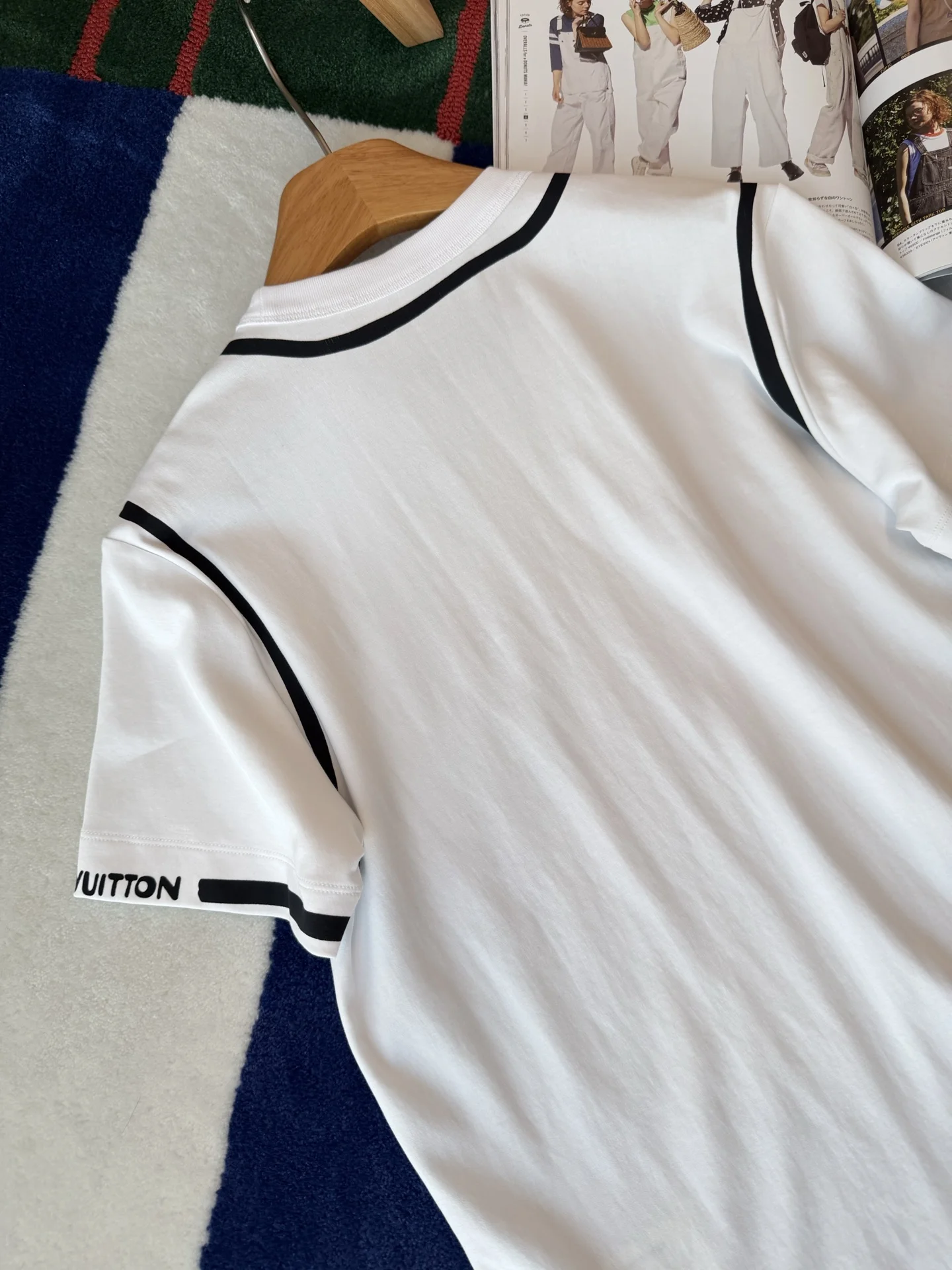 LV T-shirts Cotton White-Black S-M-L B15202609061008 - Image 9
