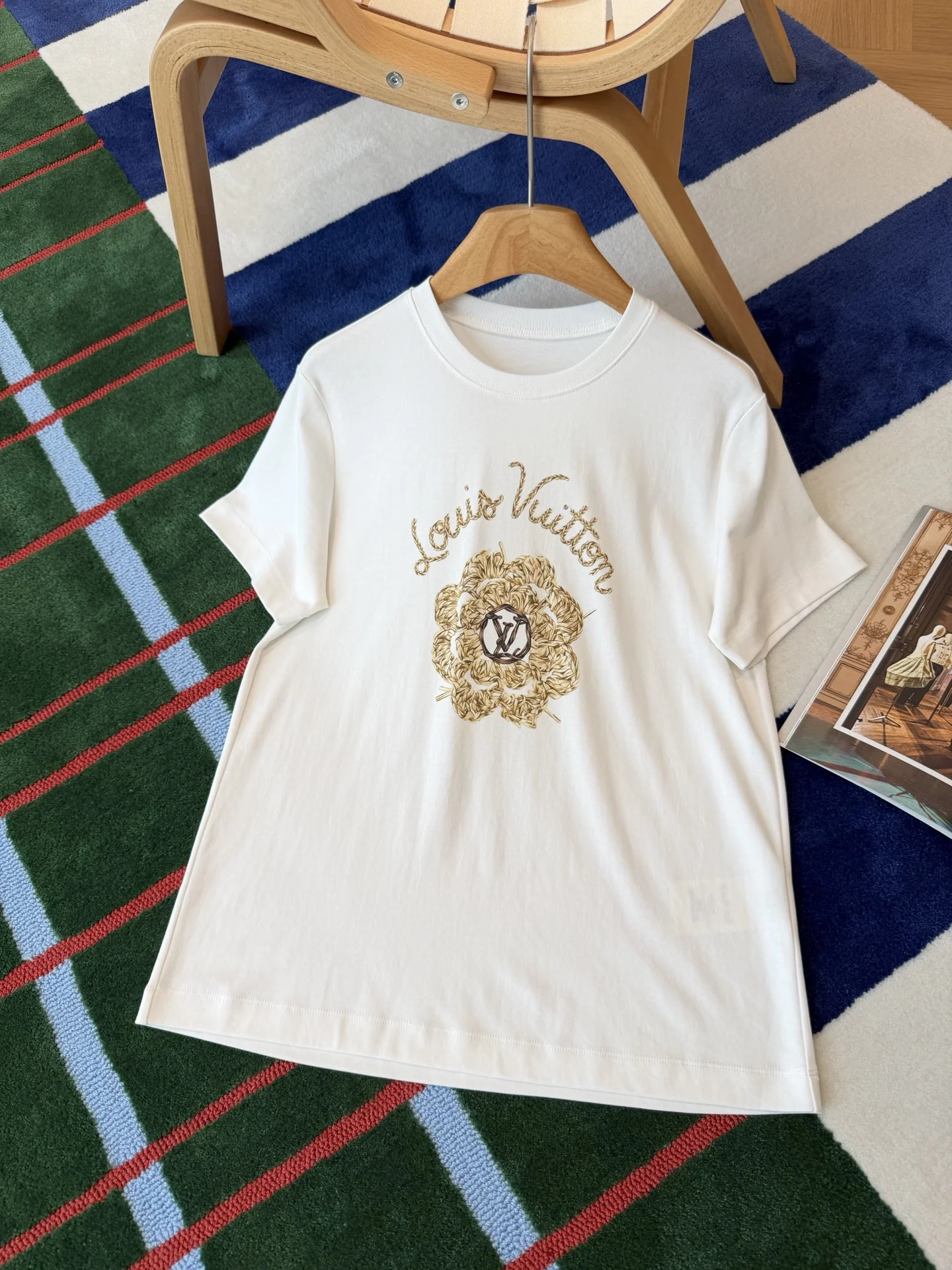LV T-shirts White-Gold S-M-L B15202609063265