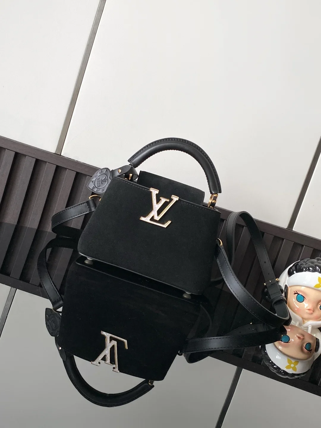 LV Top Handle Bags Black-Gold 21X14X8CM A080202609090362