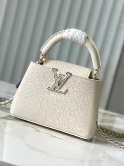 LV Top Handle Bags Cream-Gold 21X14X8CM I80202609090366