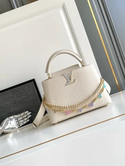 LV Top Handle Bags Cream-Gold 27X18X9CM A250202609090443