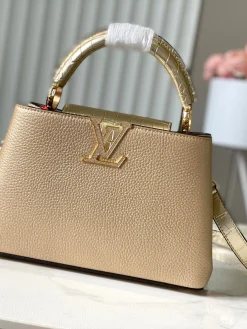 LV Top Handle Bags Gold-Beige 27X18X9CM A150202609090367
