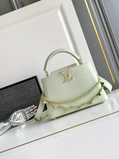 LV Top Handle Bags Mint Green-Gold 27X18X9CM A250202609090369