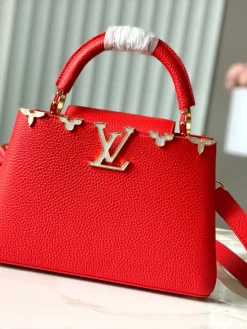 LV Top Handle Bags Red-Gold 27X18X9CM A100202609090376